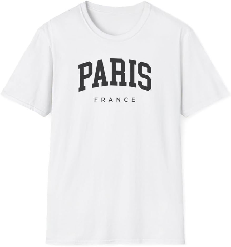 Paris France Adult Unisex Soft T-Shirt - White