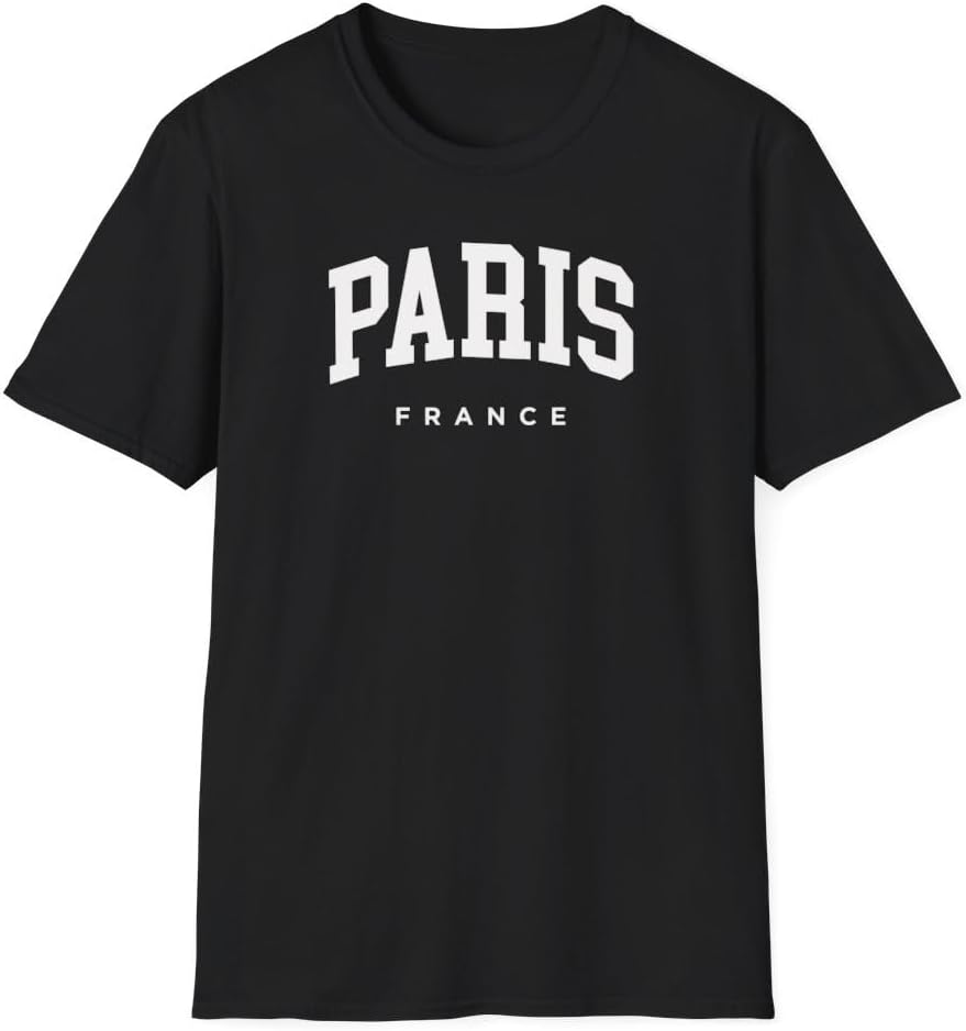 Paris France Adult Unisex Soft T-Shirt - Black