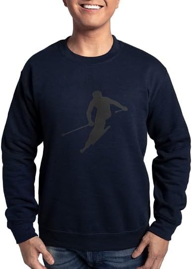 CafePress Downhill Skiing Sweatshirt Classic Crew Neck Light Sweatshirt - Navy