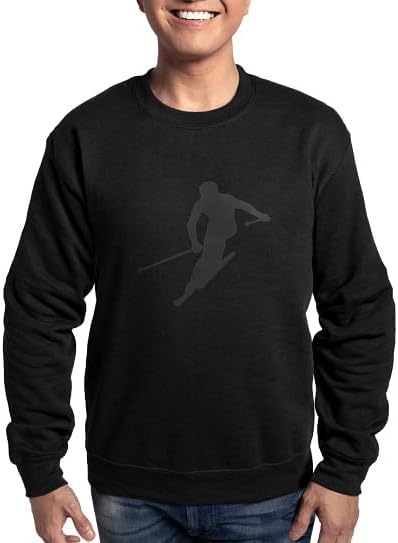 CafePress Downhill Skiing Sweatshirt Classic Crew Neck Light Sweatshirt - Black