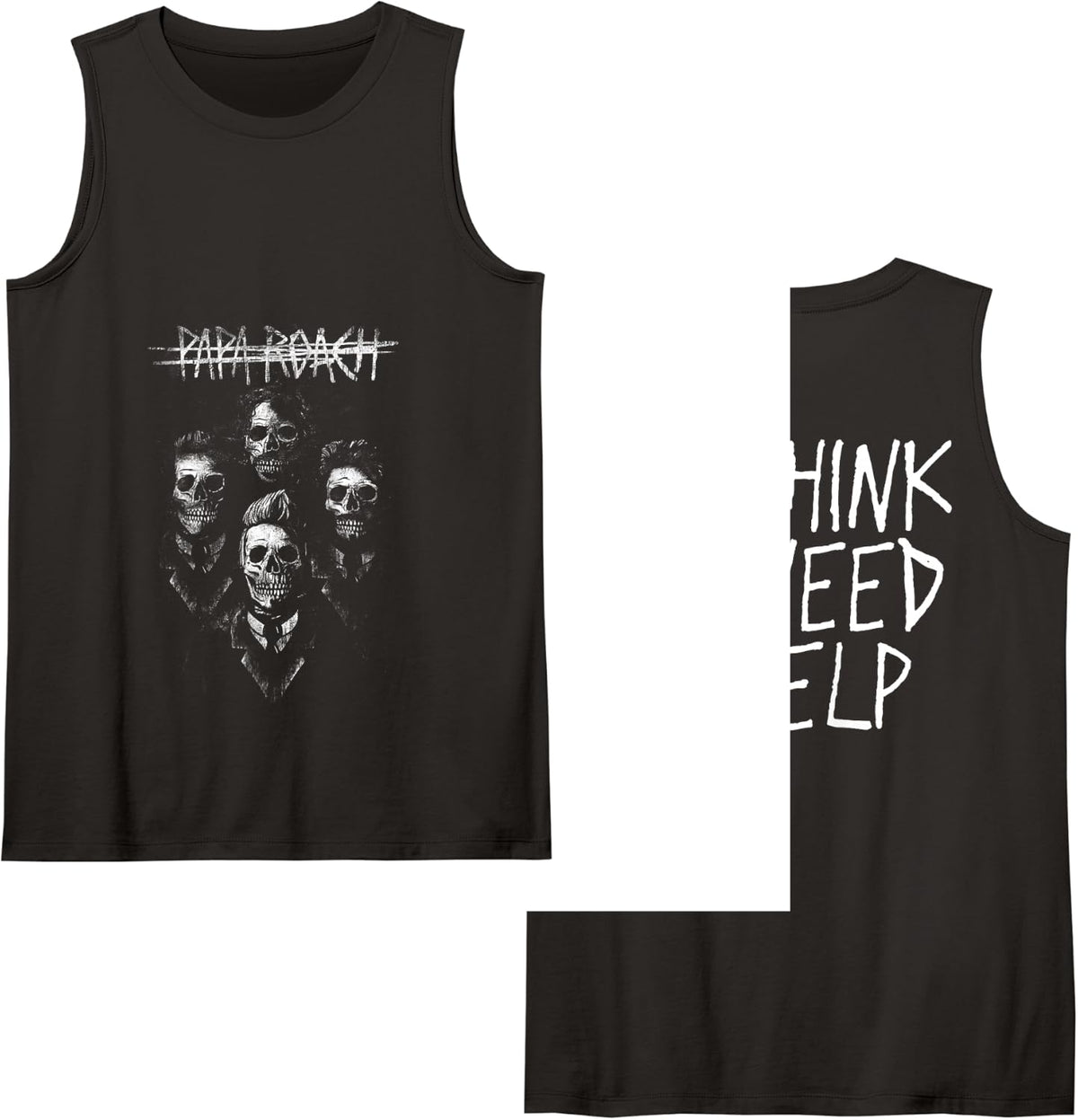 Papa Roach - Official Merchandise - I Need Help Portrait Tank Top - Black
