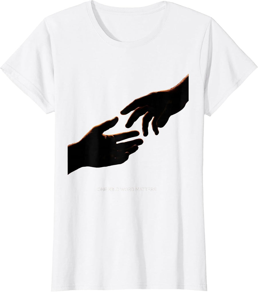 Women's One Kind Word Matters Kindness Graphic Design T-Shirt - White