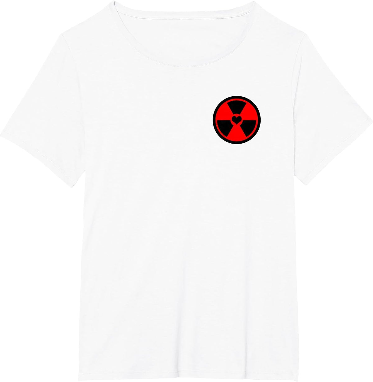 Love Radiation Radioactive Sign Symbol Nuclear Pocket T-Shirt - White