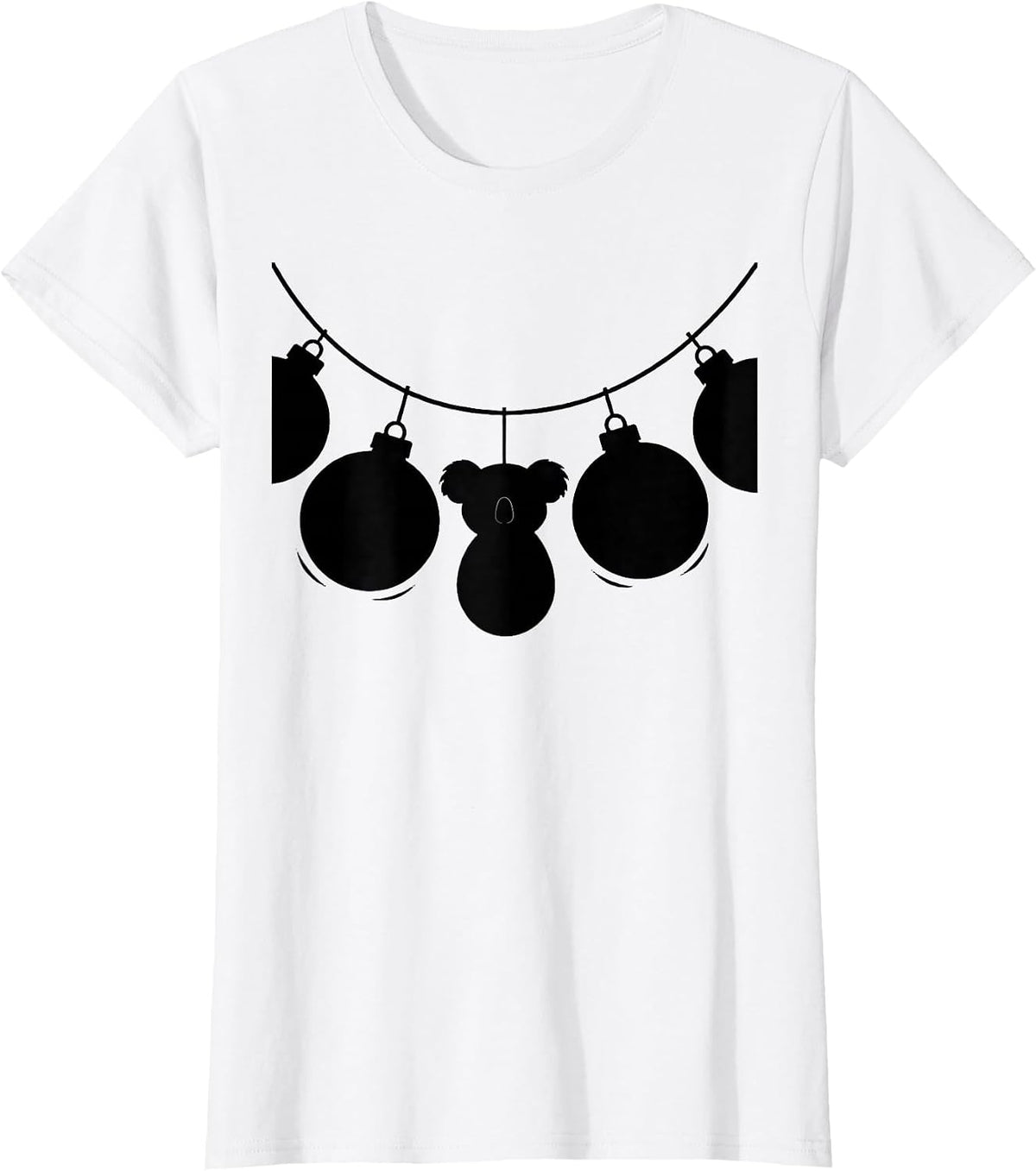 Koala Ornament Silhouette Cute Holiday Novelty T-Shirt - White