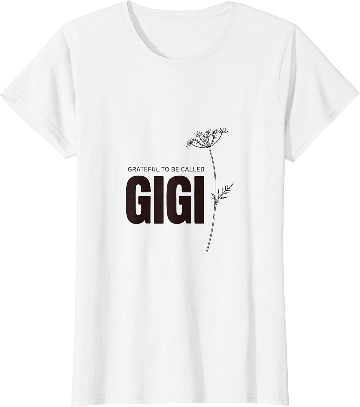 Women's Grateful To Be Called Gigi Boho Minimalist Grandma Name T-Shirt - White