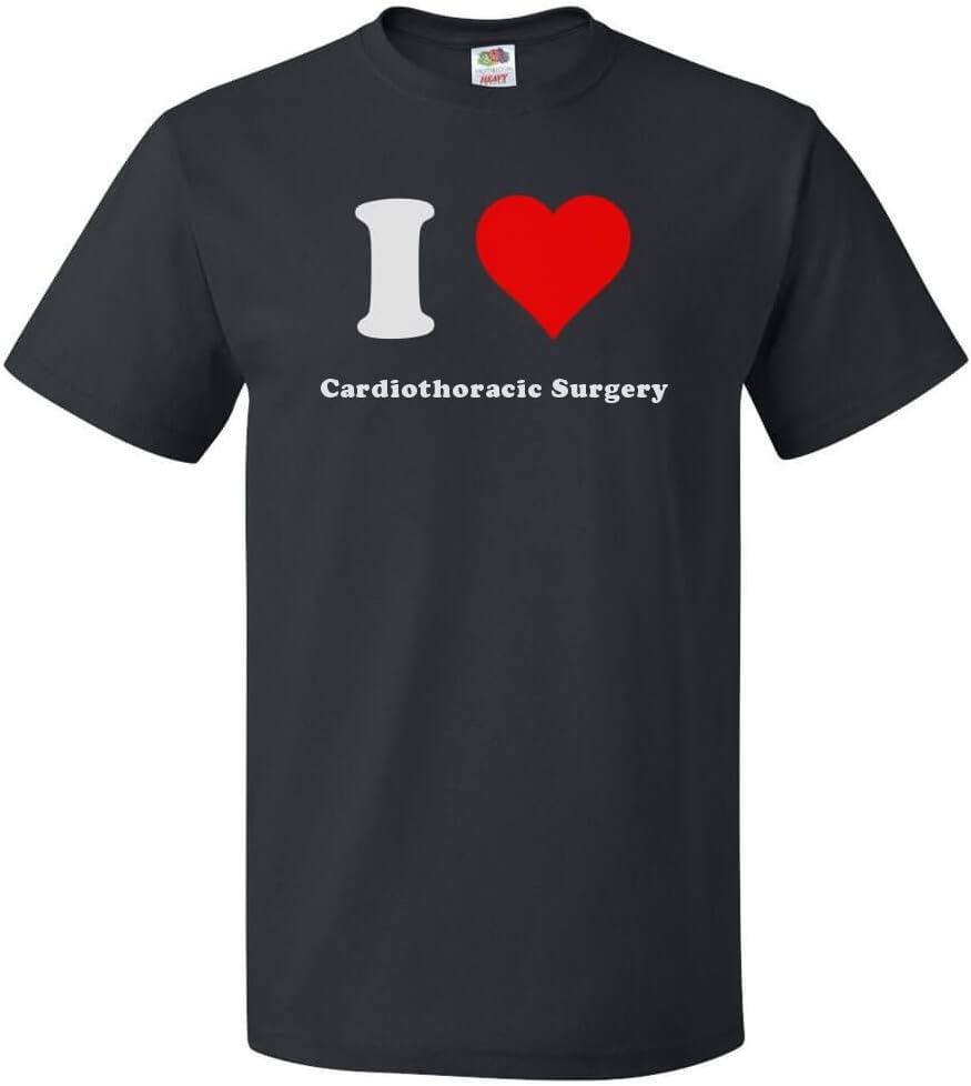 ShirtScope I Love Cardiothoracic Surgery T Shirt I Heart Cardiothoracic Surgery Tee - Black