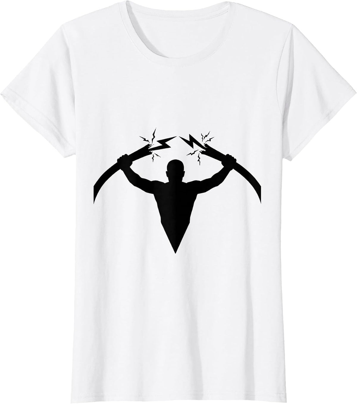 Electrician Holding Live Wires Graphic Design T-Shirt - White