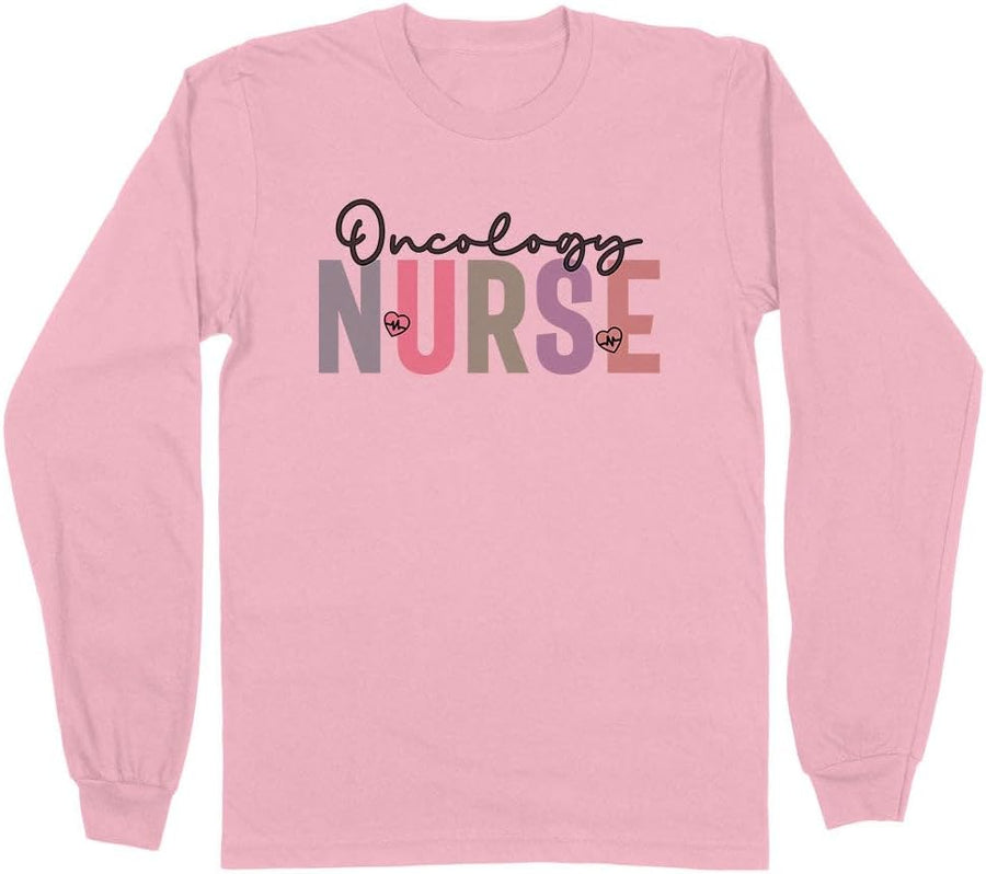 Pastel Oncology Nurse Long Sleeve Shirt Unisex - Pink