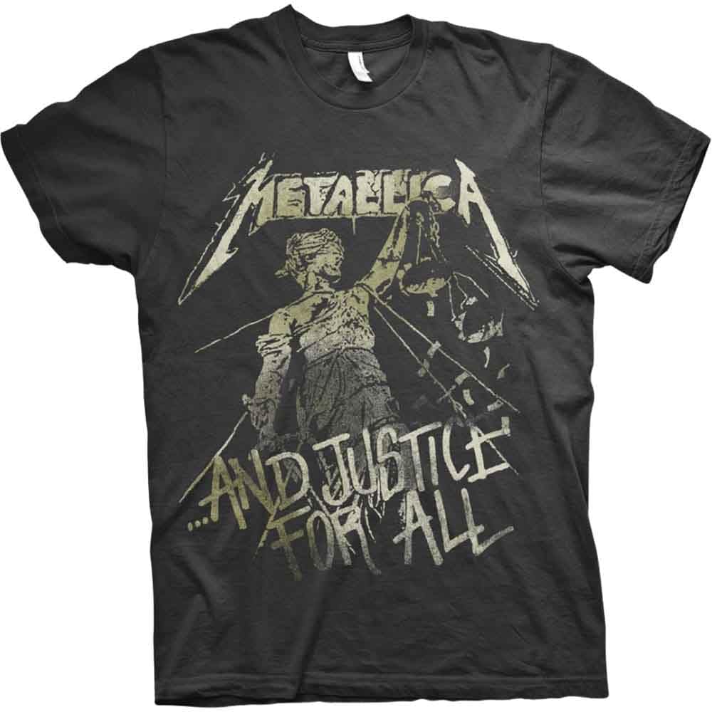 Metallica Vintage Justice Classic Fit Men's T-Shirt - Black (Black Black)