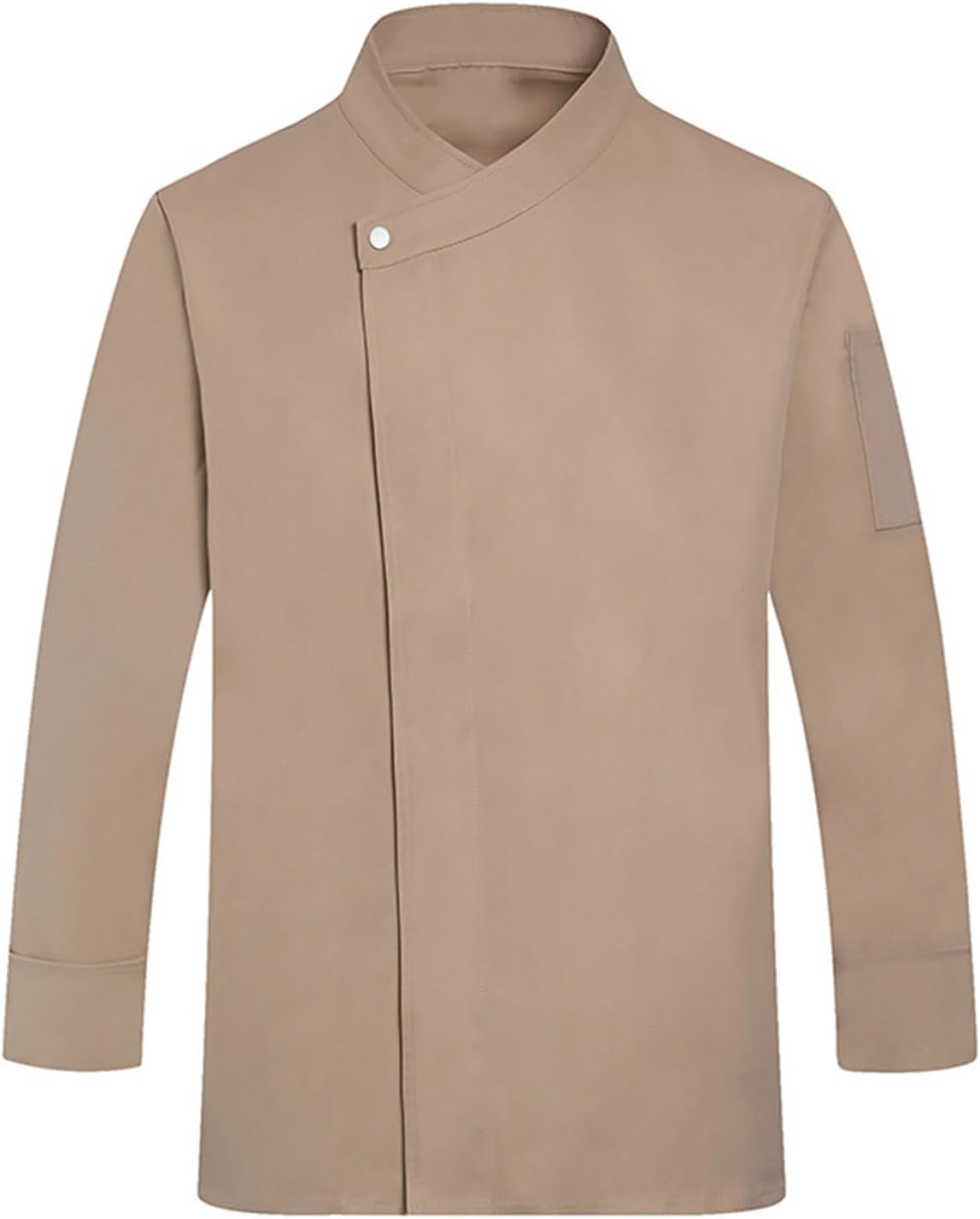 Chef Jacket for Men Women Lightweight Unisex Long Sleeve Outfit for Work Bakery - 16 Khaki