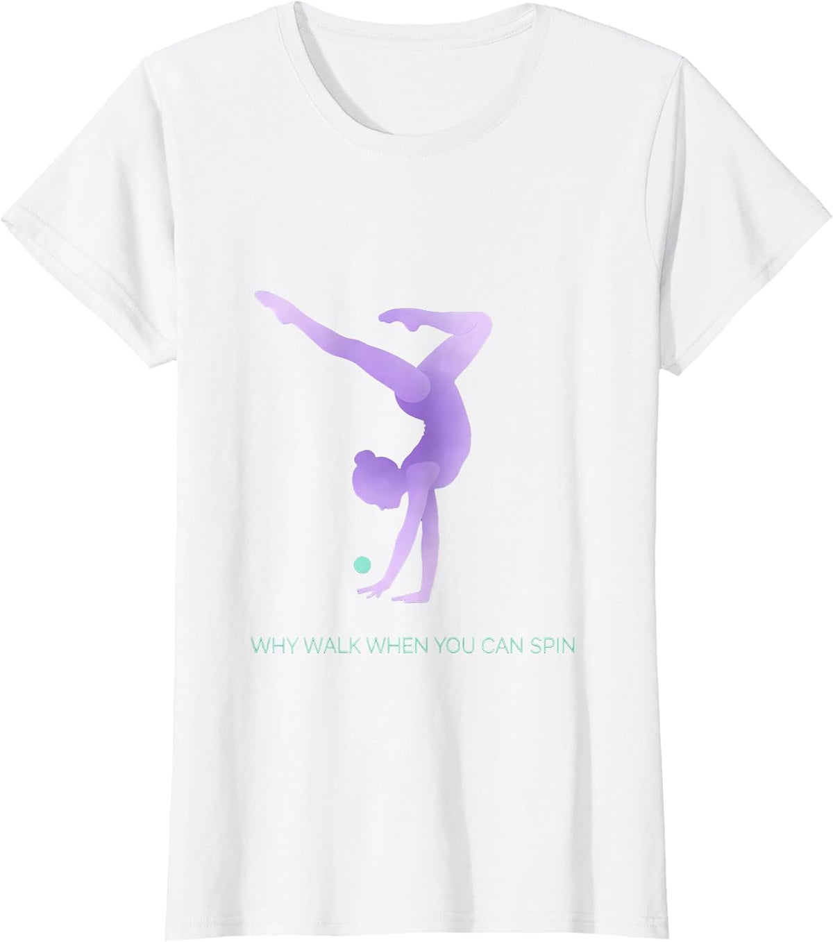 Why Walk When You Can Spin Funny Gymnastic Girl Kids T-Shirt - White