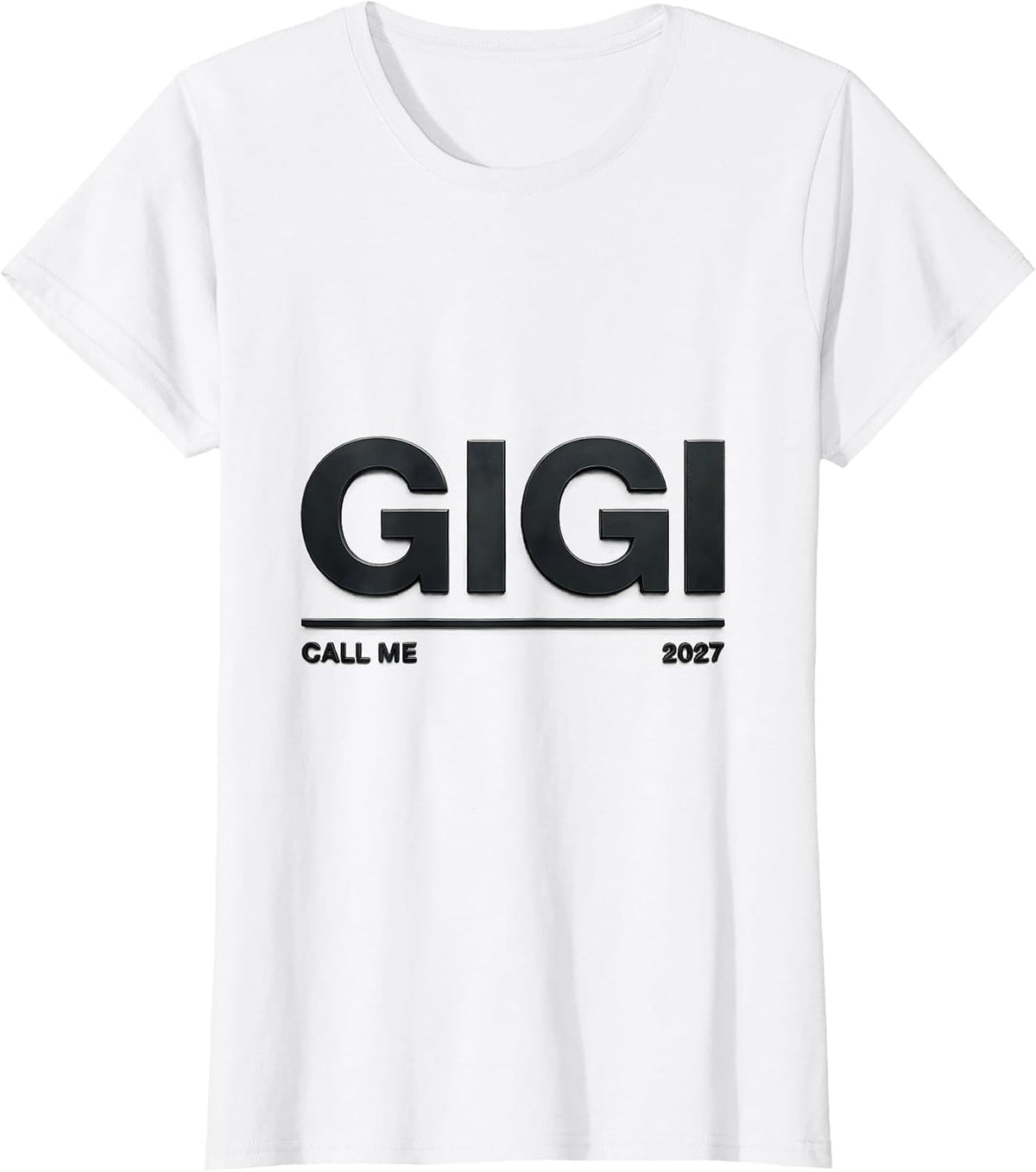 Call Me Gigi 2027 Grandma Est Year Grandparents Baby T-Shirt - White