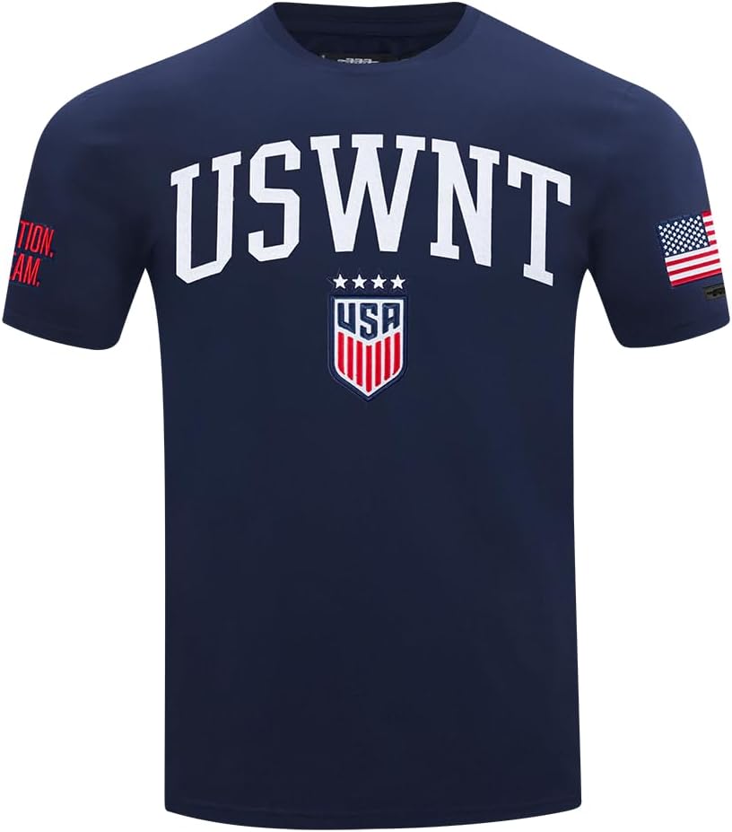 Pro Standard National Teams Mens Mens USWNT Classic Chenille Cotton Short Sleeve Tee - United States X-Large Midnight Navy