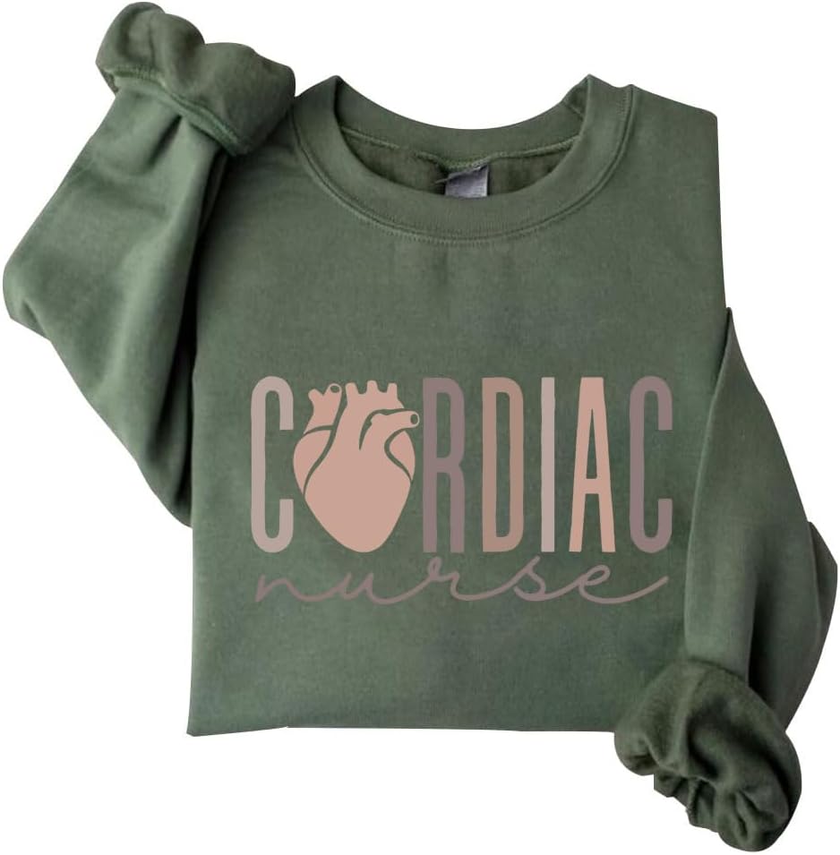Cardiac Nurse Sweatshirt，Cardiovascular Nurse Sweatshirt，Heart Nurse Crewneck - Green