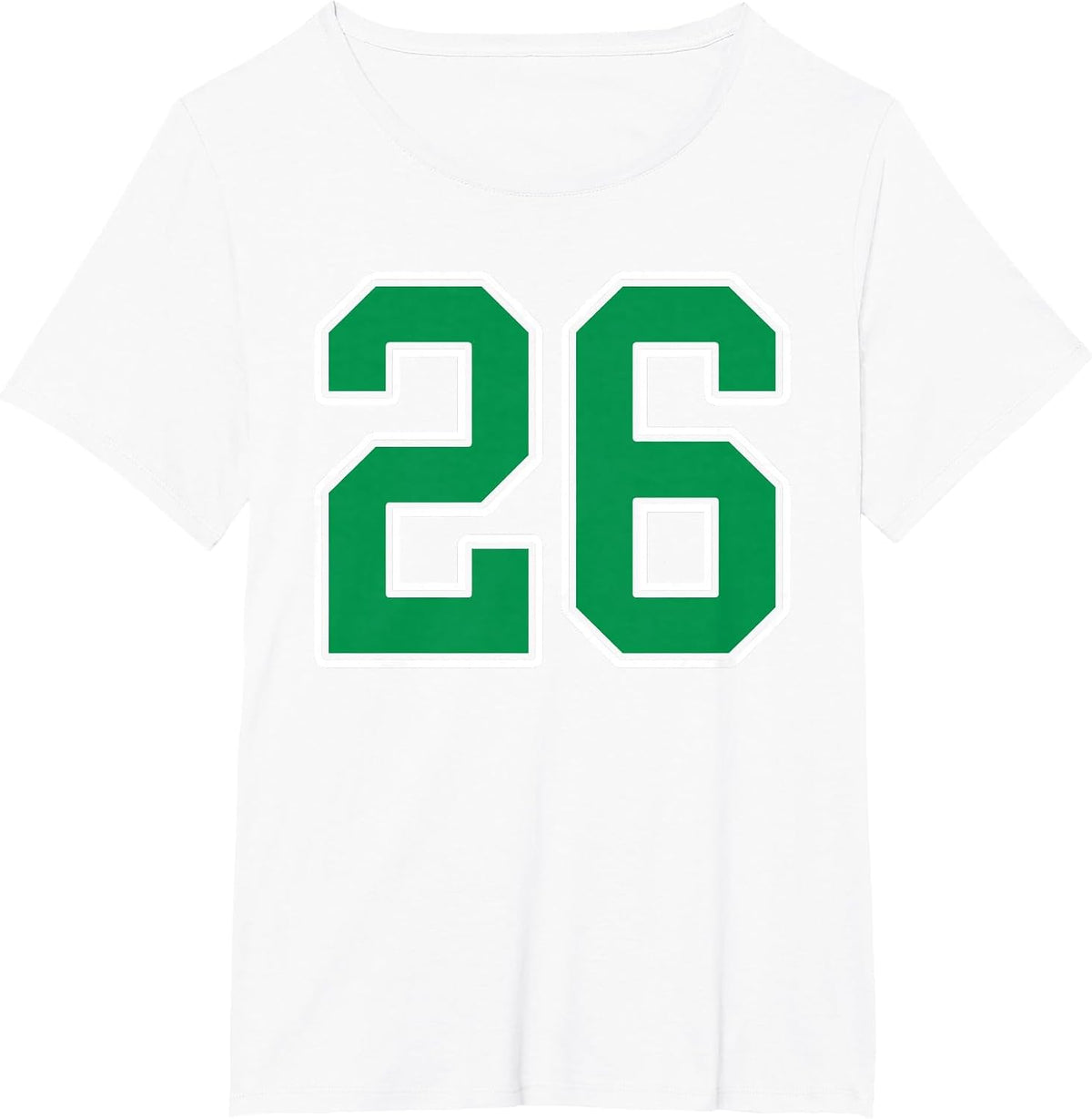 Kelly Green White Number 26 Jersey Player Uniform #26 T-Shirt - White
