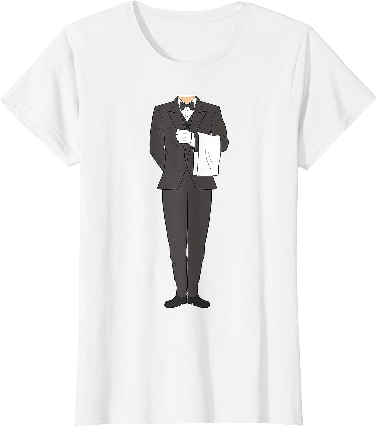 Butler Halloween Costume Outfit Funny T-Shirt - White