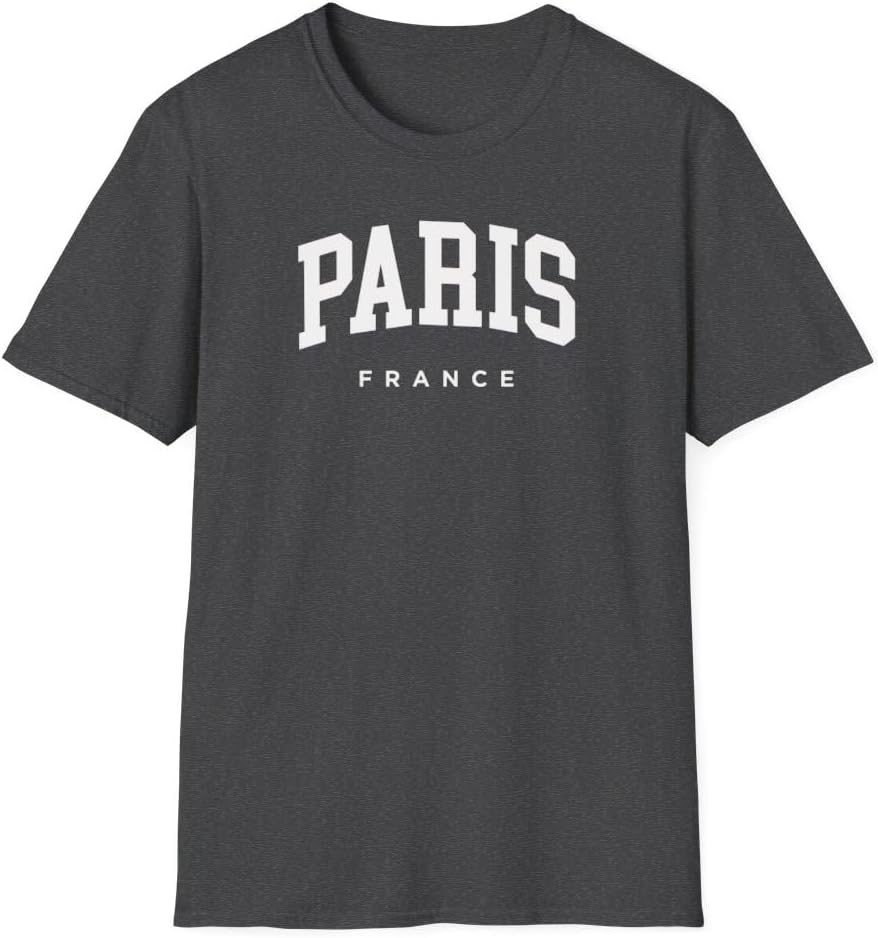 Paris France Adult Unisex Soft T-Shirt - Dark Heather