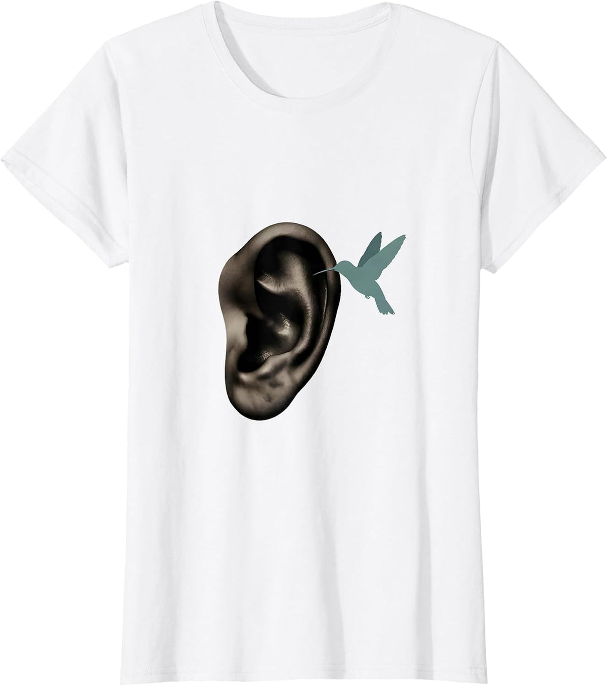 Women's Speech Therapy Hummingbird Ear Illustration T-Shirt - White