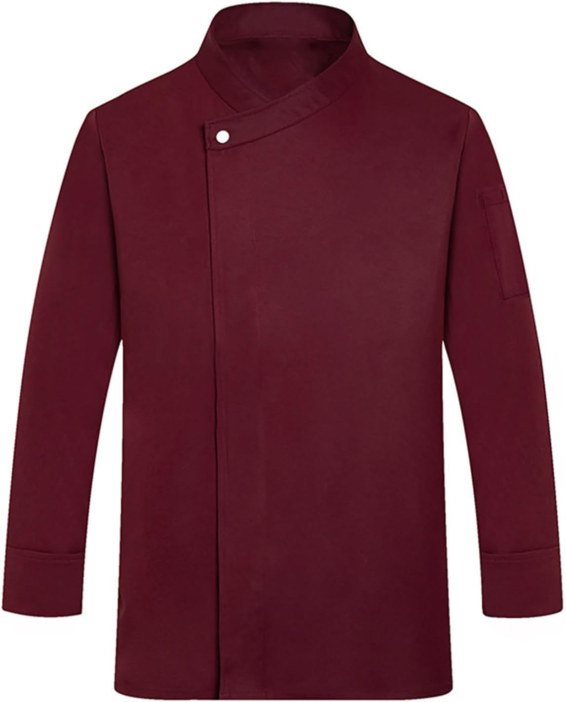 Chef Jacket for Men Women Lightweight Unisex Long Sleeve Outfit for Work Bakery - 16 Wine