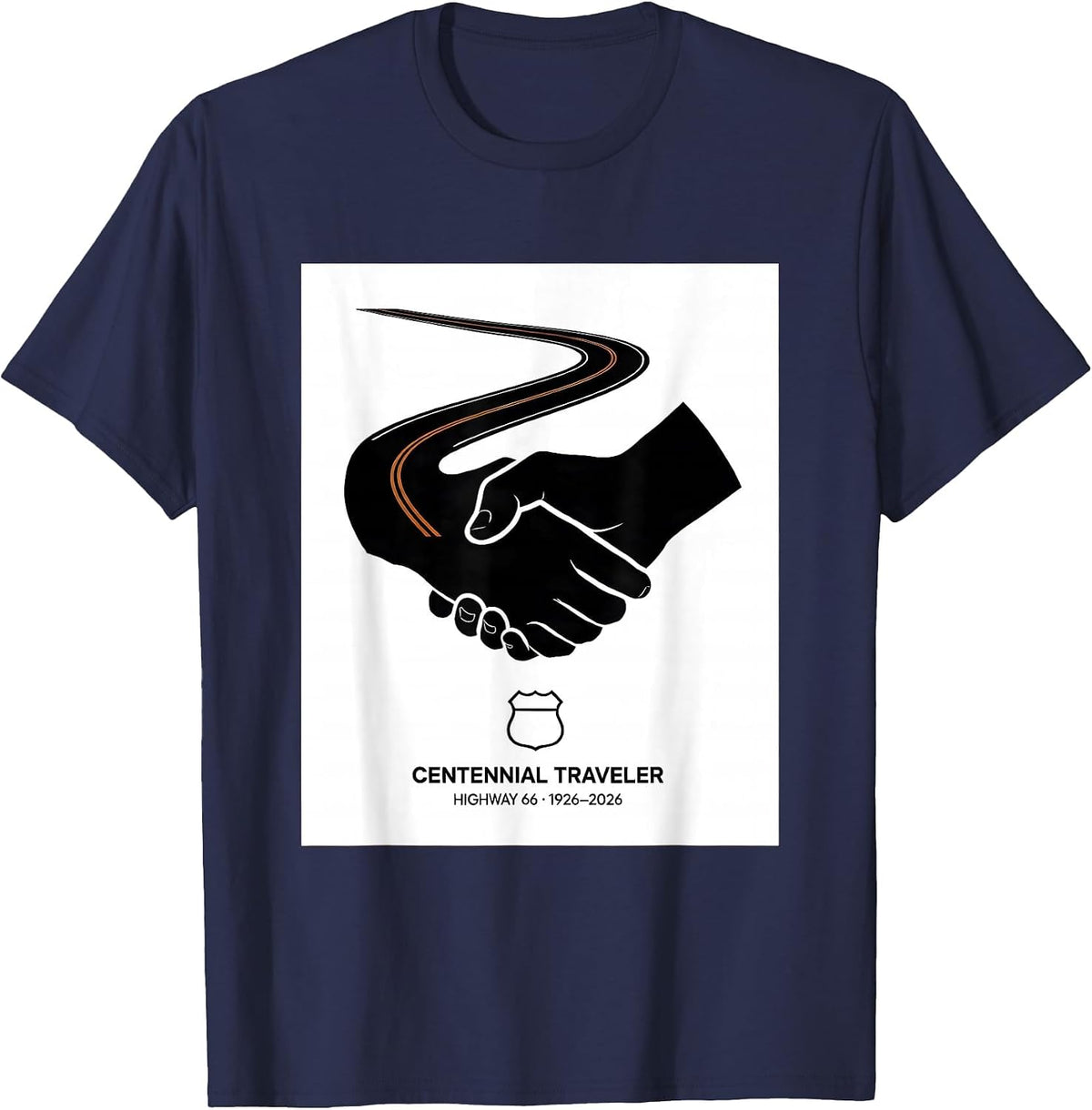 Men's Centennial Traveler Highway 66 Vintage T-Shirt - Navy Blue
