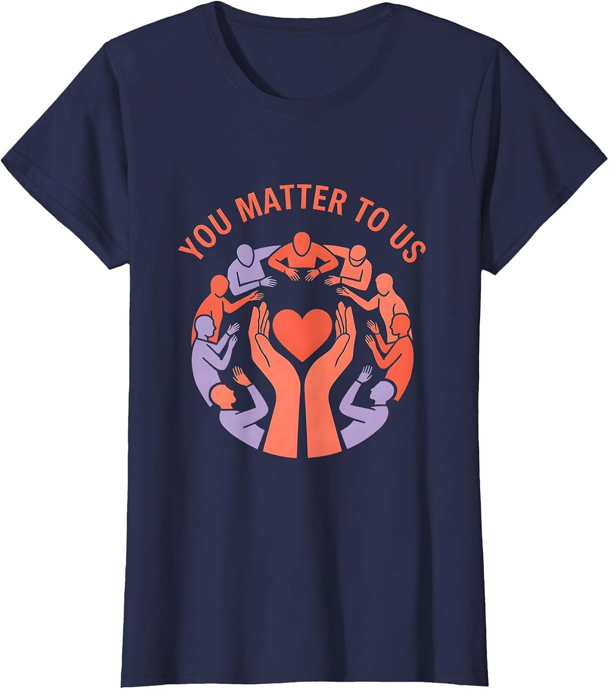 Women's You Matter To Us Suicide Prevention Awareness Design T-Shirt - Navy Blue
