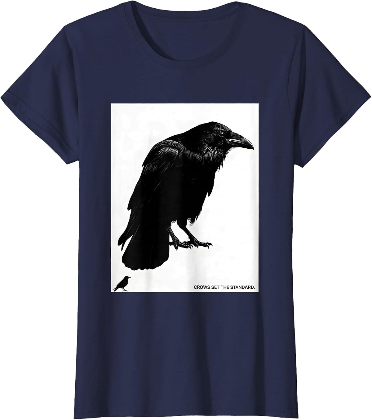Women's Crows Set The Standard Funny Crow Lover Bird Humor T-Shirt - Navy Blue