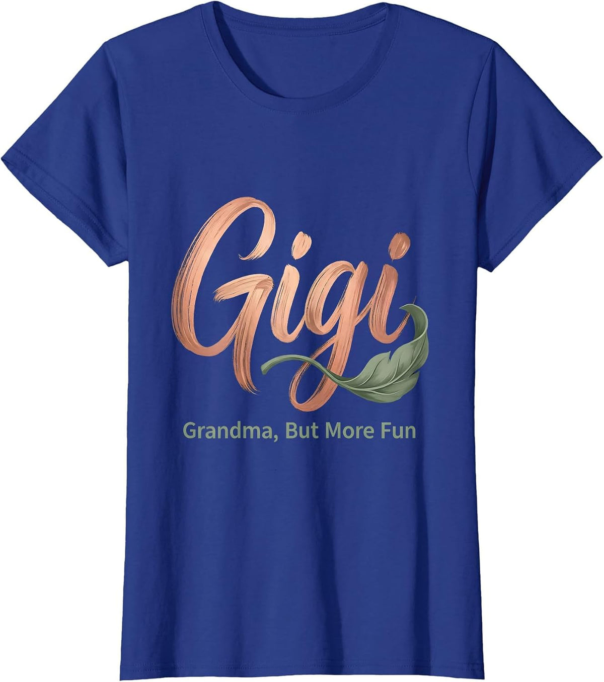Women's Gigi Grandma But More Fun Funny Boho Typography Grandmother T-Shirt - Royal Blue