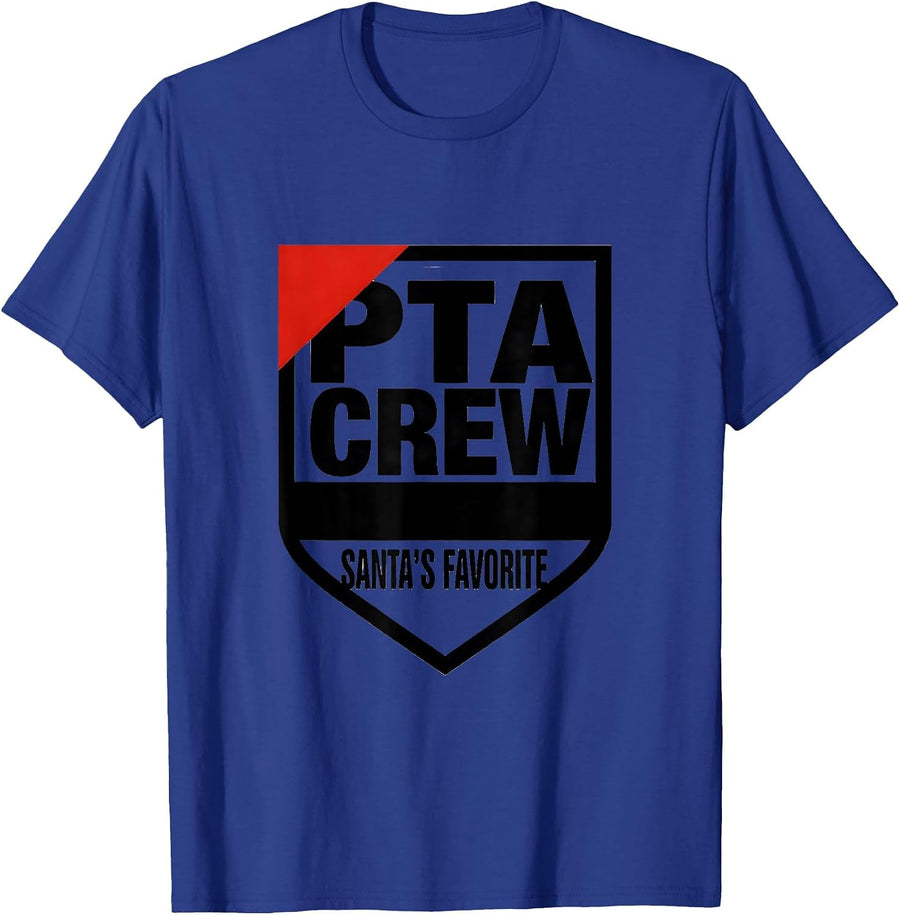 Santa's Favorite PTA Crew Brutalist Graphic Therapy Team T-Shirt - Royal Blue