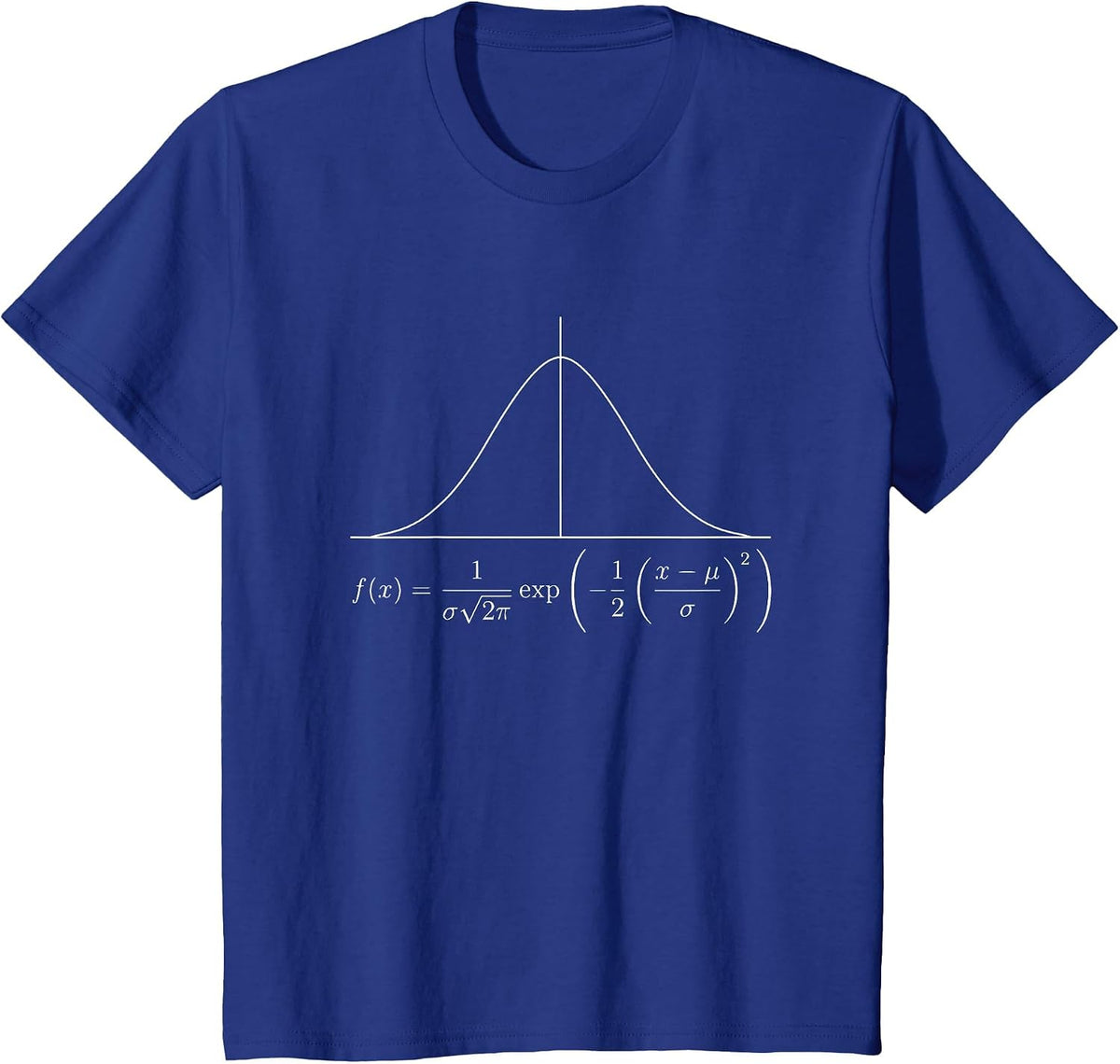 Probability Density Function Normal Distribution Equation T-Shirt - Royal Blue