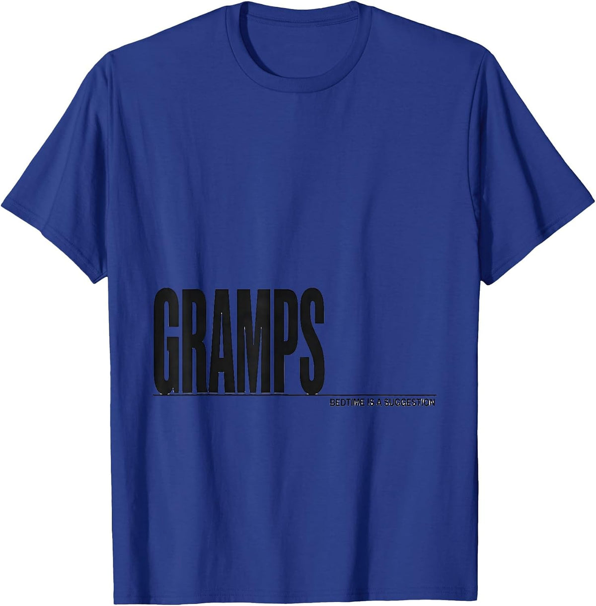 Men's GRAMPS BEDTIME IS A SUGGESTION Funny Grandpa Gift T-Shirt - Royal Blue