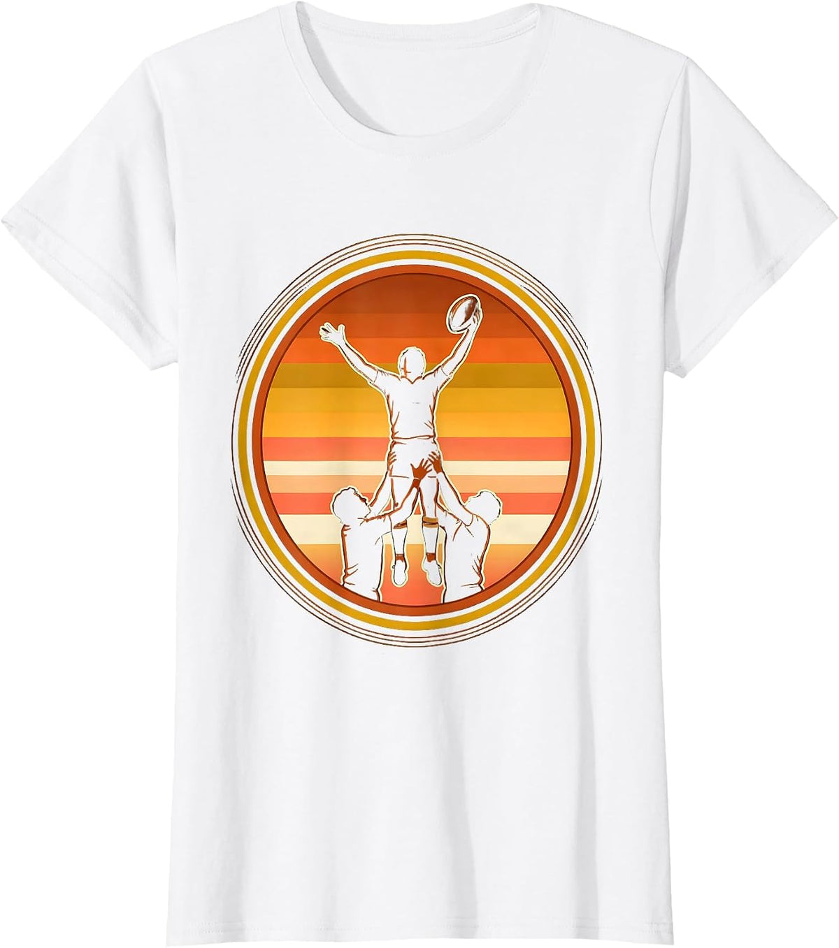 Rugby Lineout Lift Graphic Tee T-Shirt - White