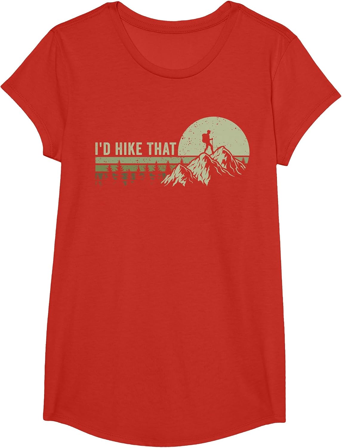 I'd Hike that Funny Hiking Outdoor T-Shirt - Girls Red