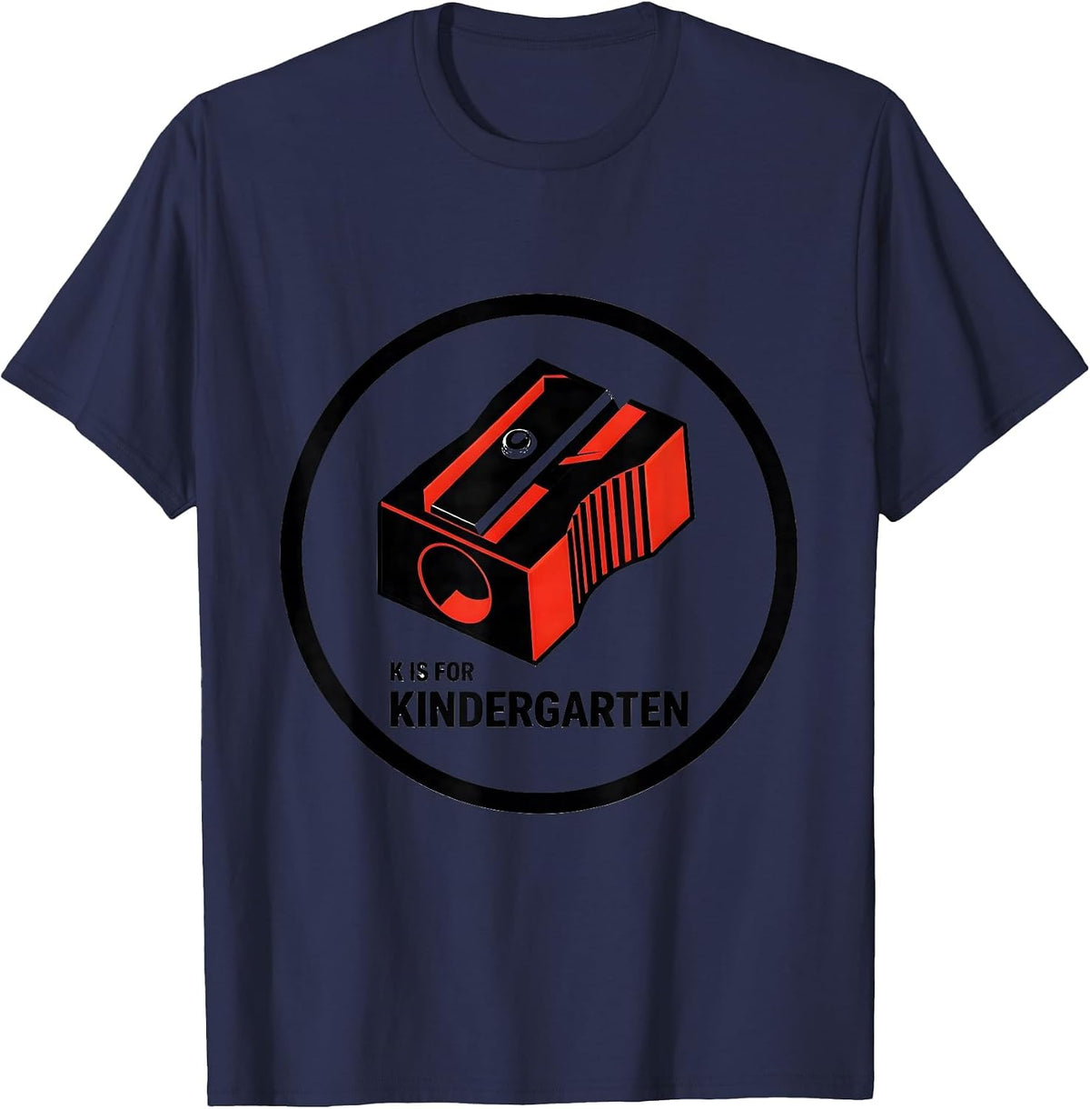Men's K Is For Kindergarten Swiss International Teacher Back T-Shirt - Navy Blue