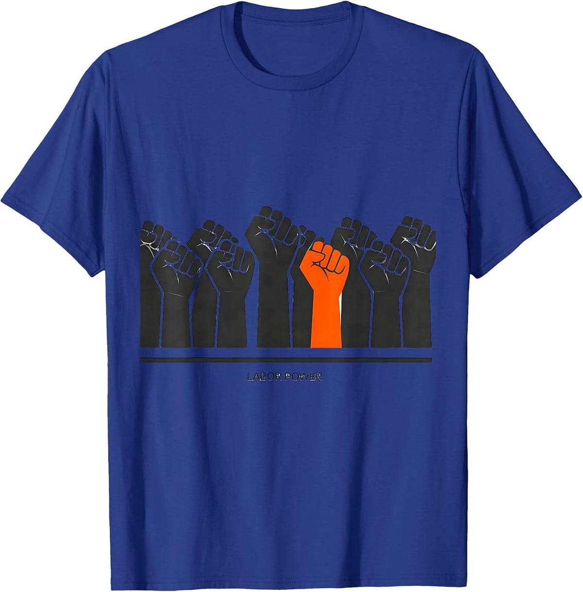 Men's Labor Power Minimalist Union Worker Solidarity Pride T-Shirt - Royal Blue