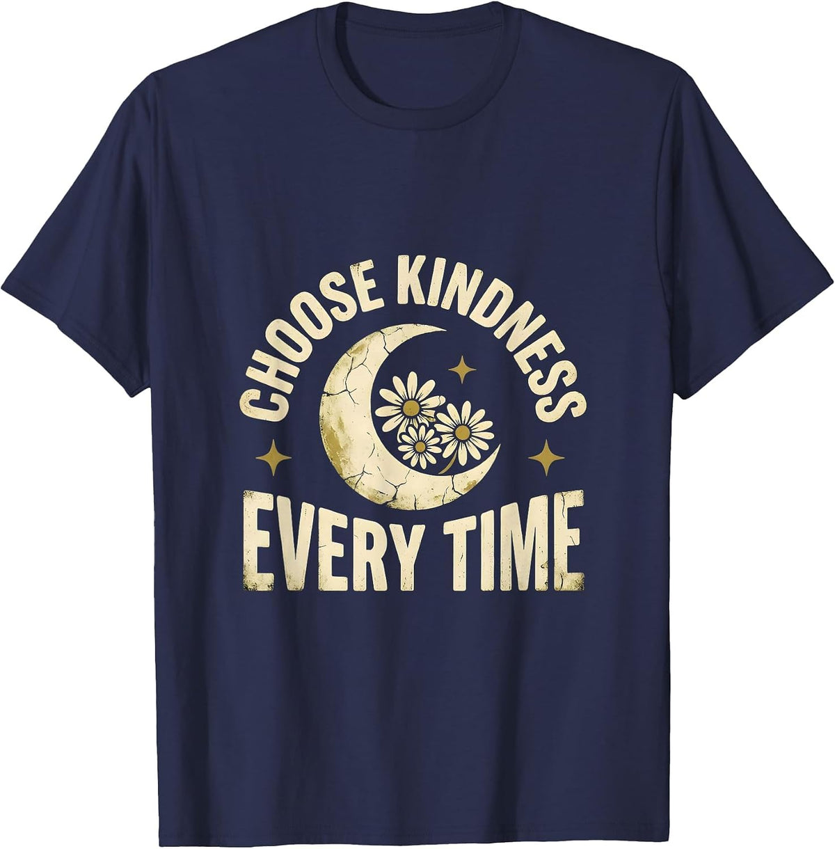 Men's Choose Kindness Every Time Be Kind Design T-Shirt - Navy Blue