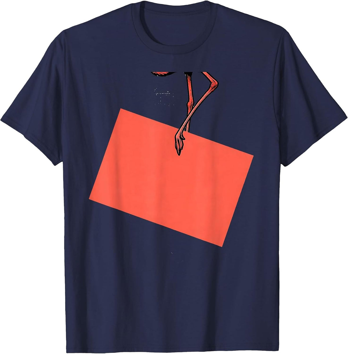 Men's Suspended Flamingo Pink Novelty Bird Humor Gift T-Shirt - Navy Blue