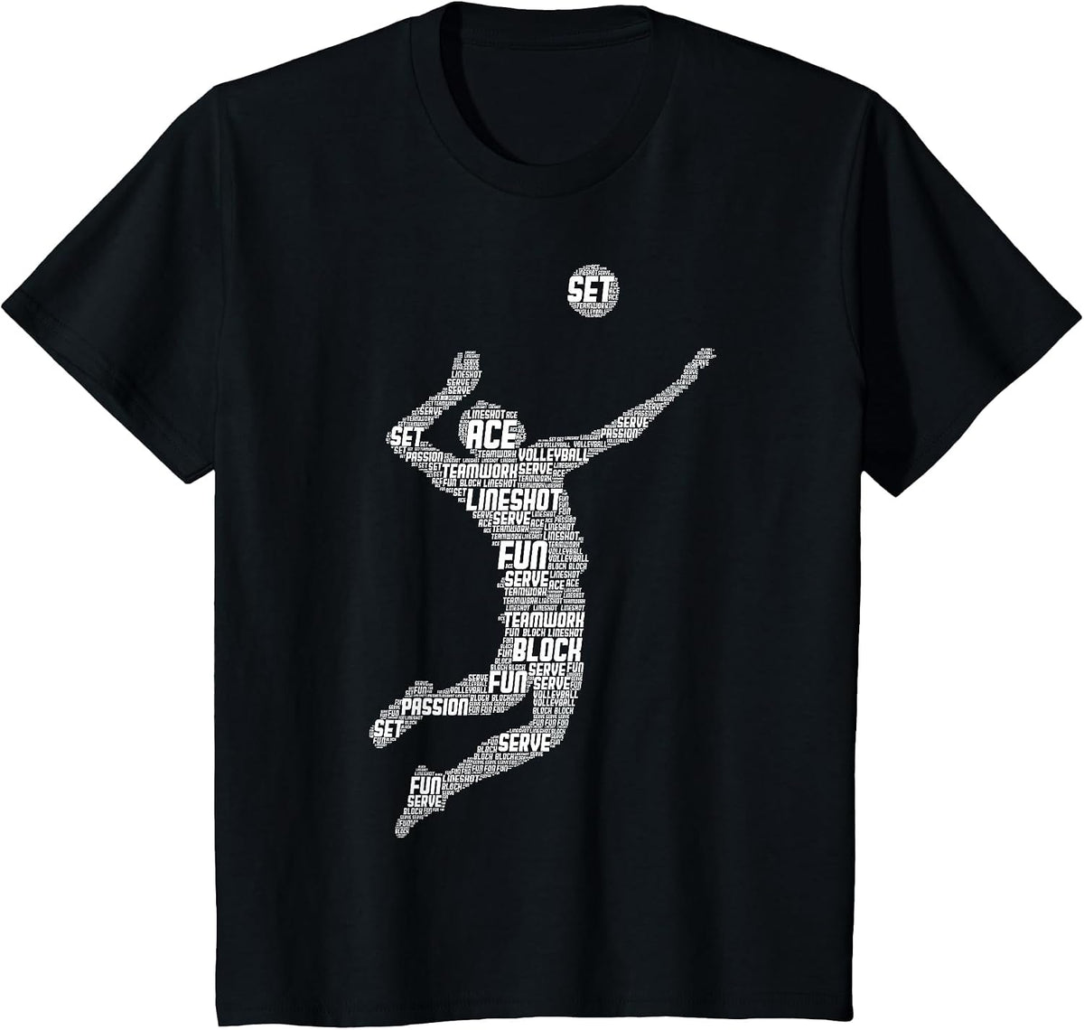 Volleyball Player Boys Youth Men T-Shirt - Black