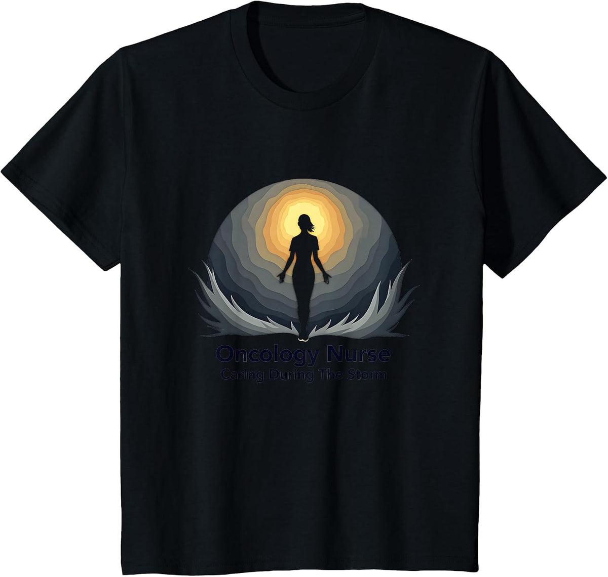 Oncology Nurse: Caring During The Storm, Guiding Light T-Shirt - Black