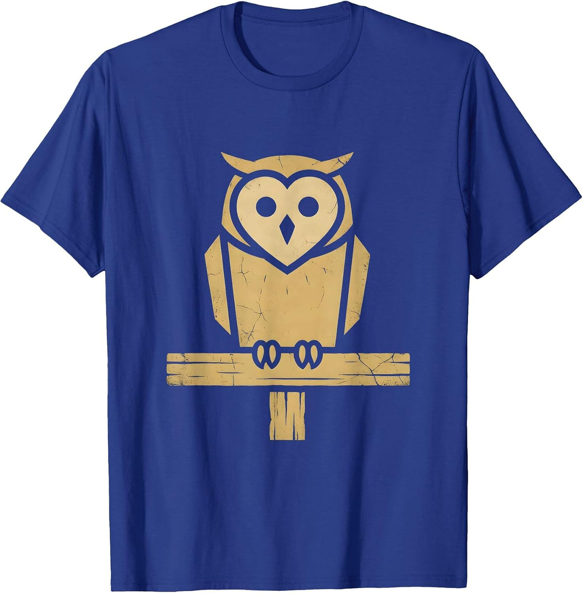 Barn Owl Perched on Rusty Fence Post Illustration T-Shirt - Royal Blue