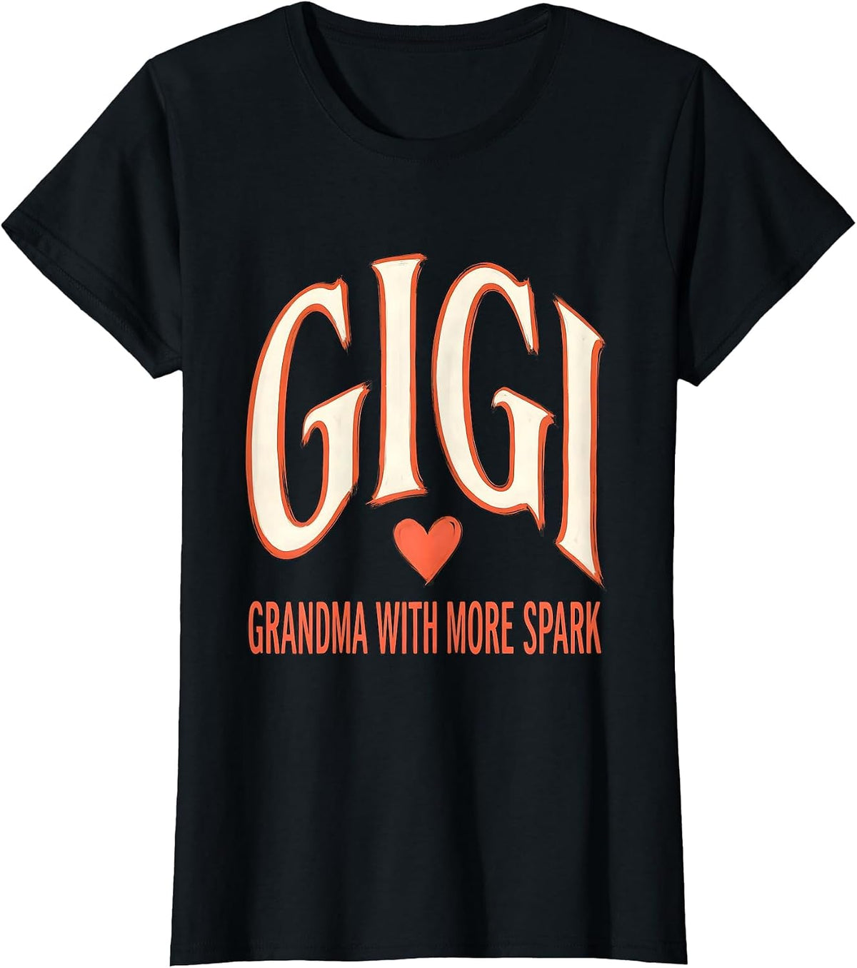 Women's Gigi Grandma With More Spark Funny Grandmother Gift T-Shirt - Black
