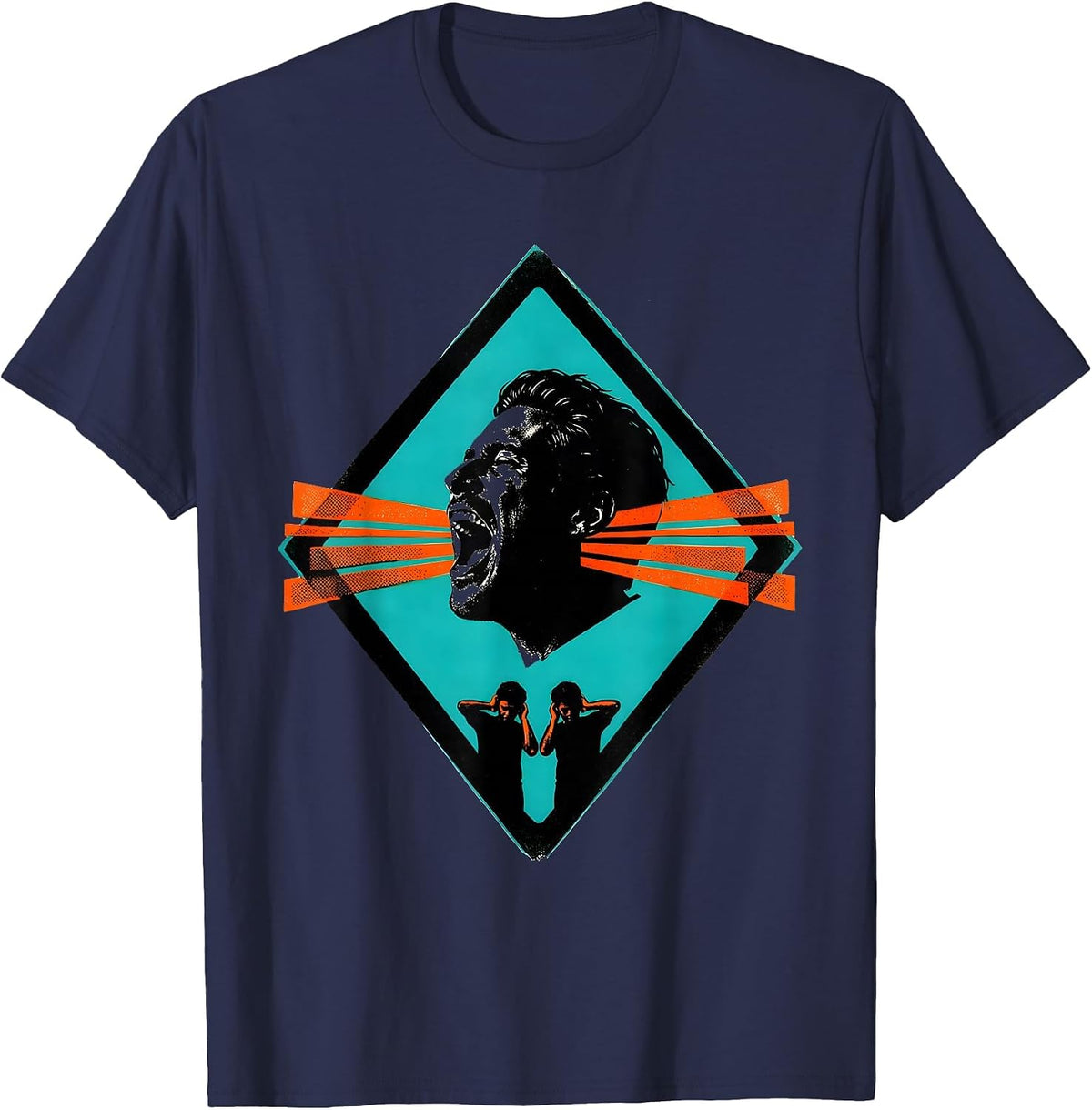 Men's Warning Singer Risograph Choir Humor Gift T-Shirt - Navy Blue