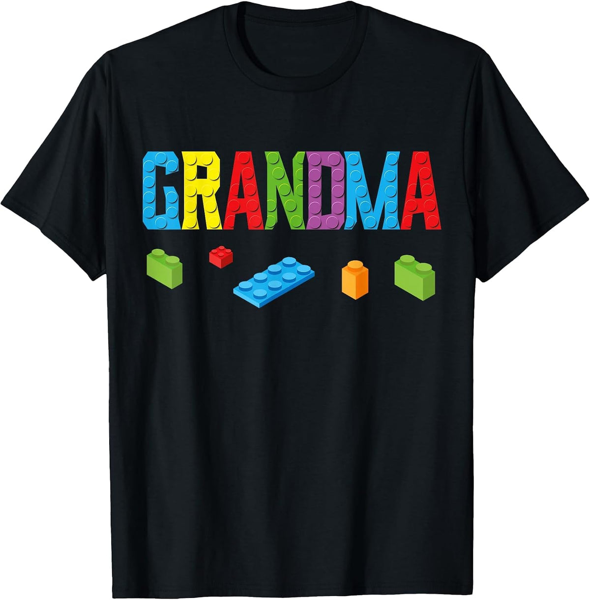Grandma Master Builder Building Bricks Blocks Family Set T-Shirt - Black