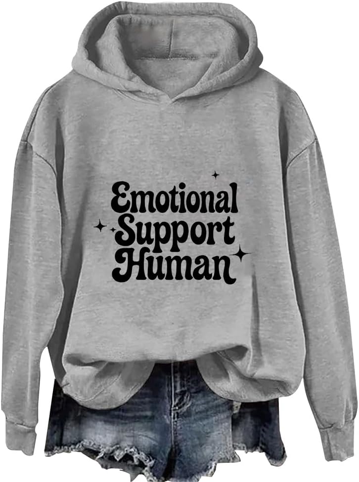 Emotional Support Human Sweatshirt Funny Counselor Sweater Unisex - Grey