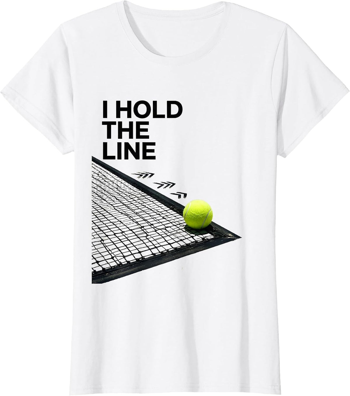 I Hold The Line Geometric Tennis Player Humor T-Shirt - White
