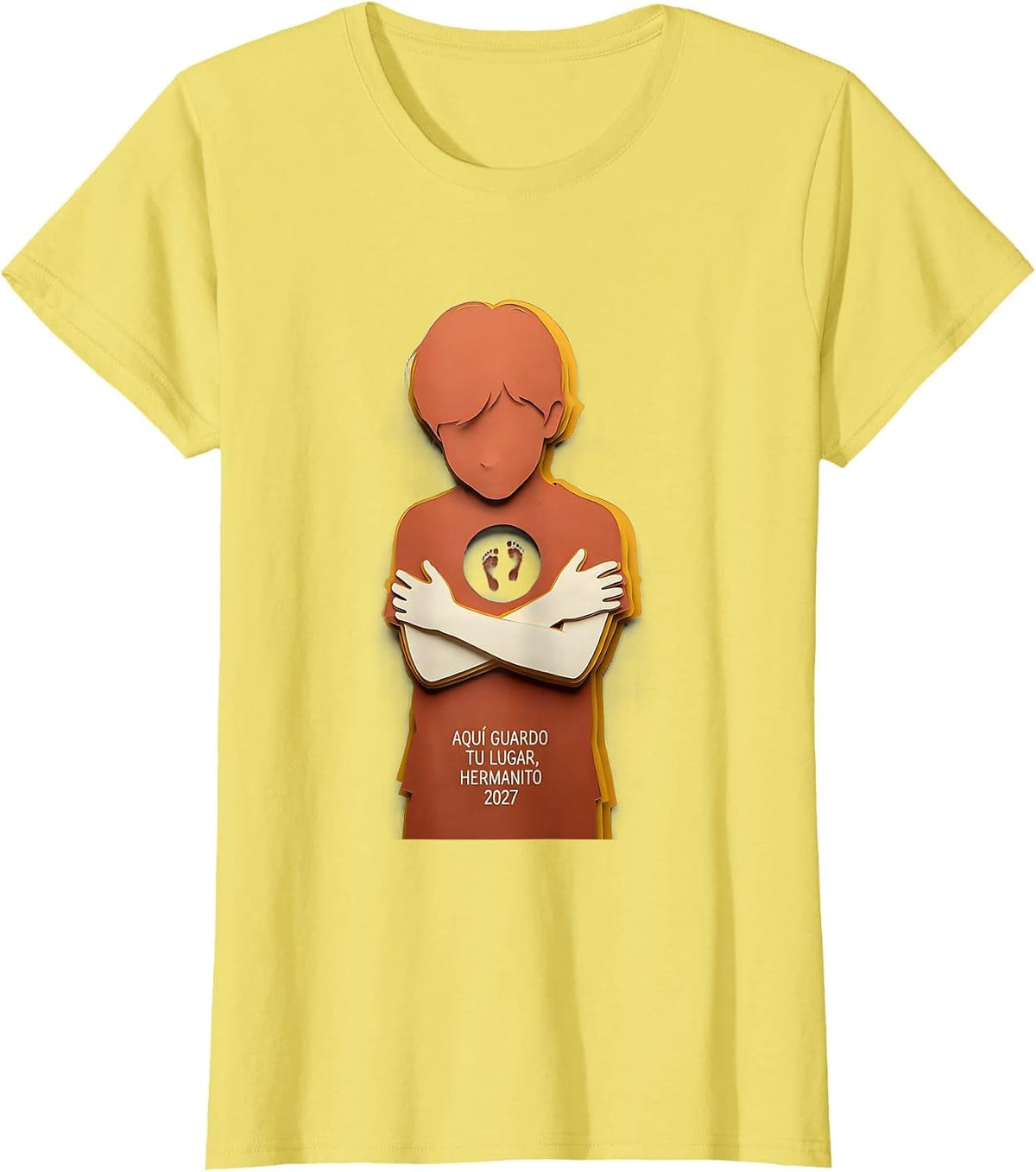 Aquí guardo tu lugar, hermanito 2027 Hermano Mayor Spanish T-Shirt - Lemon Yellow