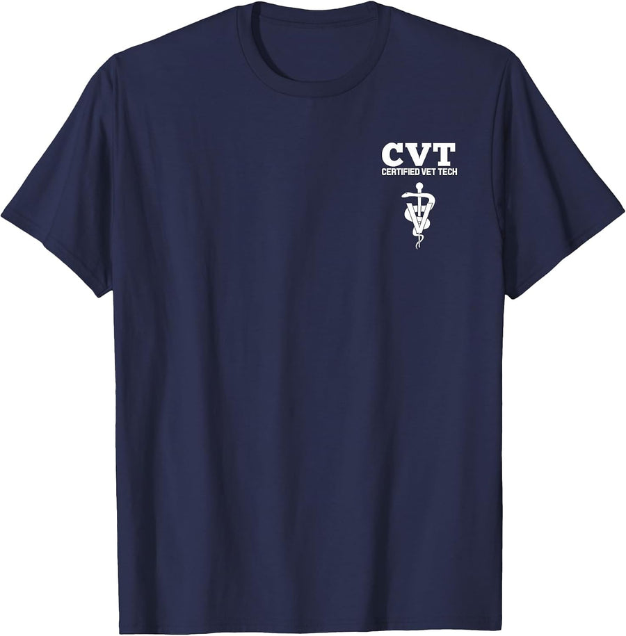 Certified Vet Tech Veterinary Medicine CVT Uniform T-Shirt T-Shirt - Navy Blue