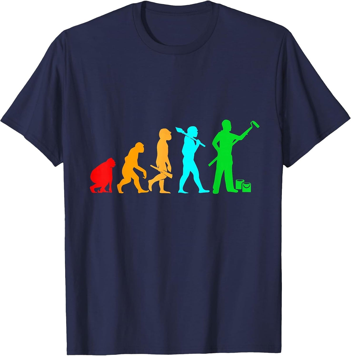 Evolution Paint Artist House Painter for Men T-Shirt - Navy Blue