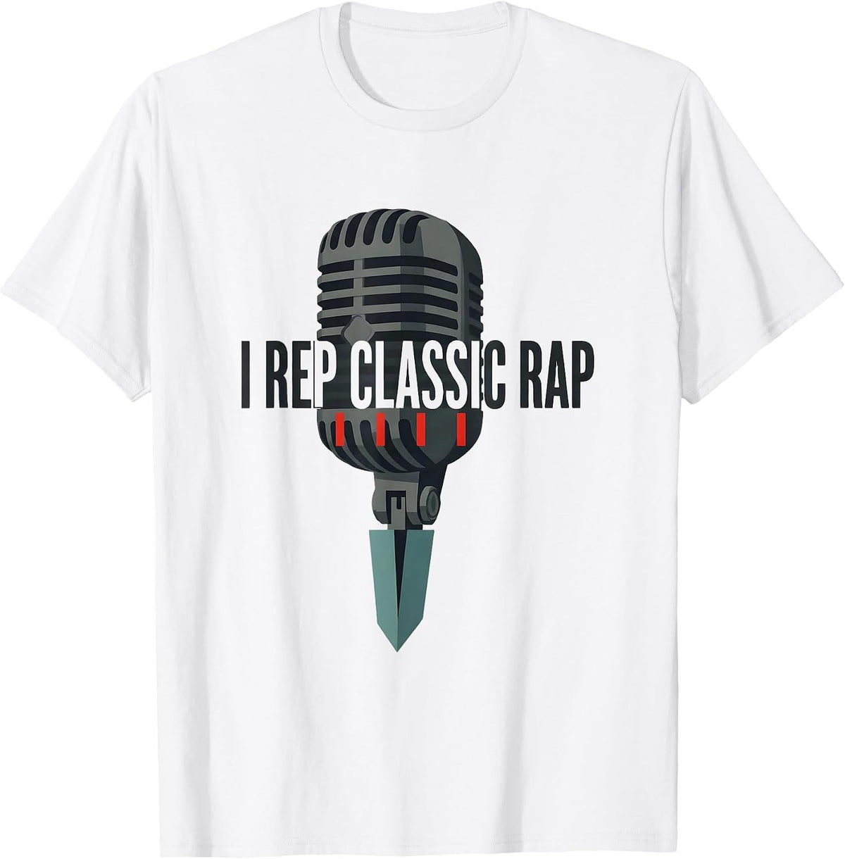 Men's I Rep Classic Rap Editorial Conceptual Hip Hop Nostalgia T-Shirt - White