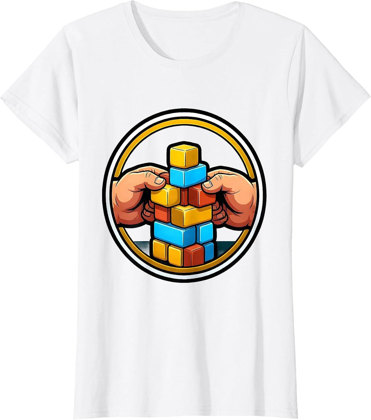 Paraprofessional Hands Building Blocks Together T-Shirt - White