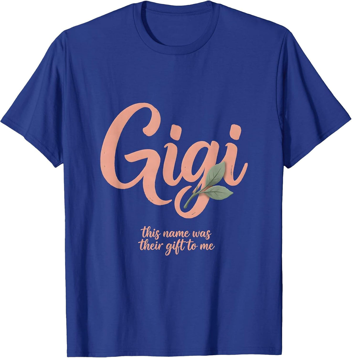 This Name Was Their Gift To Me Boho Typography Gigi Grandma T-Shirt - Royal Blue